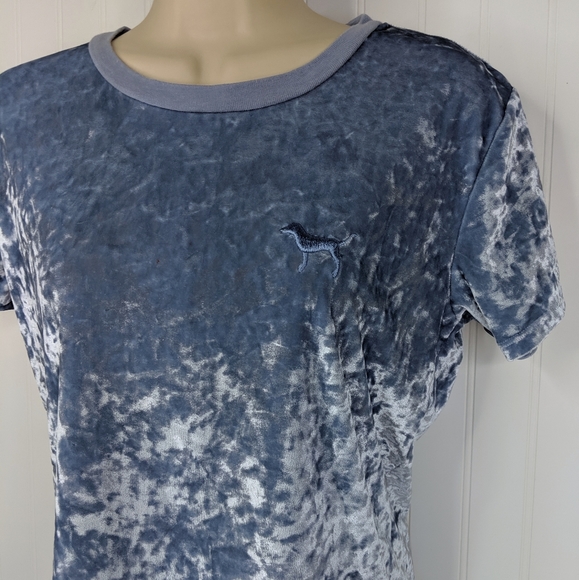 PINK Victoria's Secret Luxe Velvet Cropped Tee Sz S - Picture 4 of 7